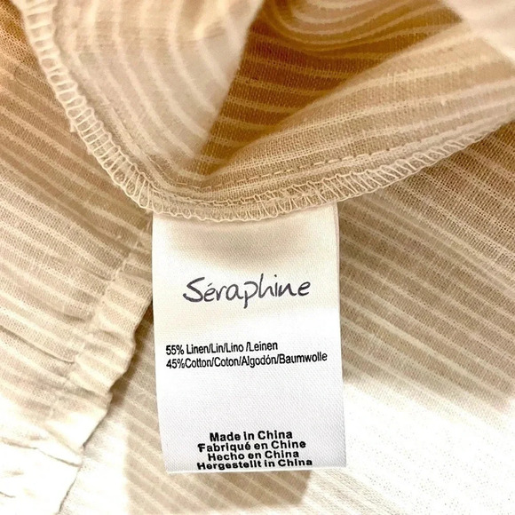 NWT Seraphine Linen Maternity Midi Dress - Picture 6 of 7